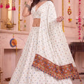 Stylish White Multicolor Rayon Thread Work Designer Lehenga Choli with Dupatta