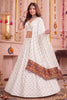 Stylish White Multicolor Rayon Thread Work Designer Lehenga Choli with Dupatta