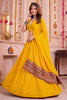 Trendy Yellow Multicolor Rayon Thread Work Designer Lehenga Choli with Dupatta