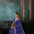 Royal Blue Heavy Embroidered Designer Saree with Blouse