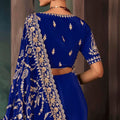 Royal Blue Heavy Embroidered Designer Saree with Blouse