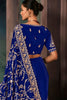Royal Blue Heavy Embroidered Designer Saree with Blouse