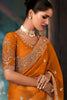 Designer Orange Silk Saree with Heavy Border Matching Blouse