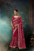 Designer Maroon Embroidered Saree with Heavy Zari Work Matching Blouse