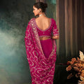 Designer Rani Pink Georgette Saree with Heavy Matching Blouse