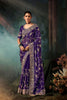 Royal Purple Designer Silk Saree with Heavy Matching Blouse 