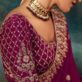 Designer Dark Pink Georgette Saree with Heavy Blouse Party Wear
