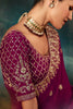 Designer Dark Pink Georgette Saree with Heavy Blouse Party Wear