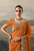 Orange Designer Embroidered Saree with Zari and Stone Work