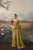 Olive Green Designer Saree with Maroon Blouse Party Wear Saree