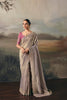 Elegant Beige Embroidered Silk Saree with Pink Blouse and Zari Border