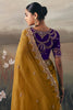 Designer Mustard Yellow Embroidered Silk Saree with Purple Blouse