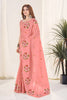 Peach Organza Saree with Floral Embroidery Designer Blouse