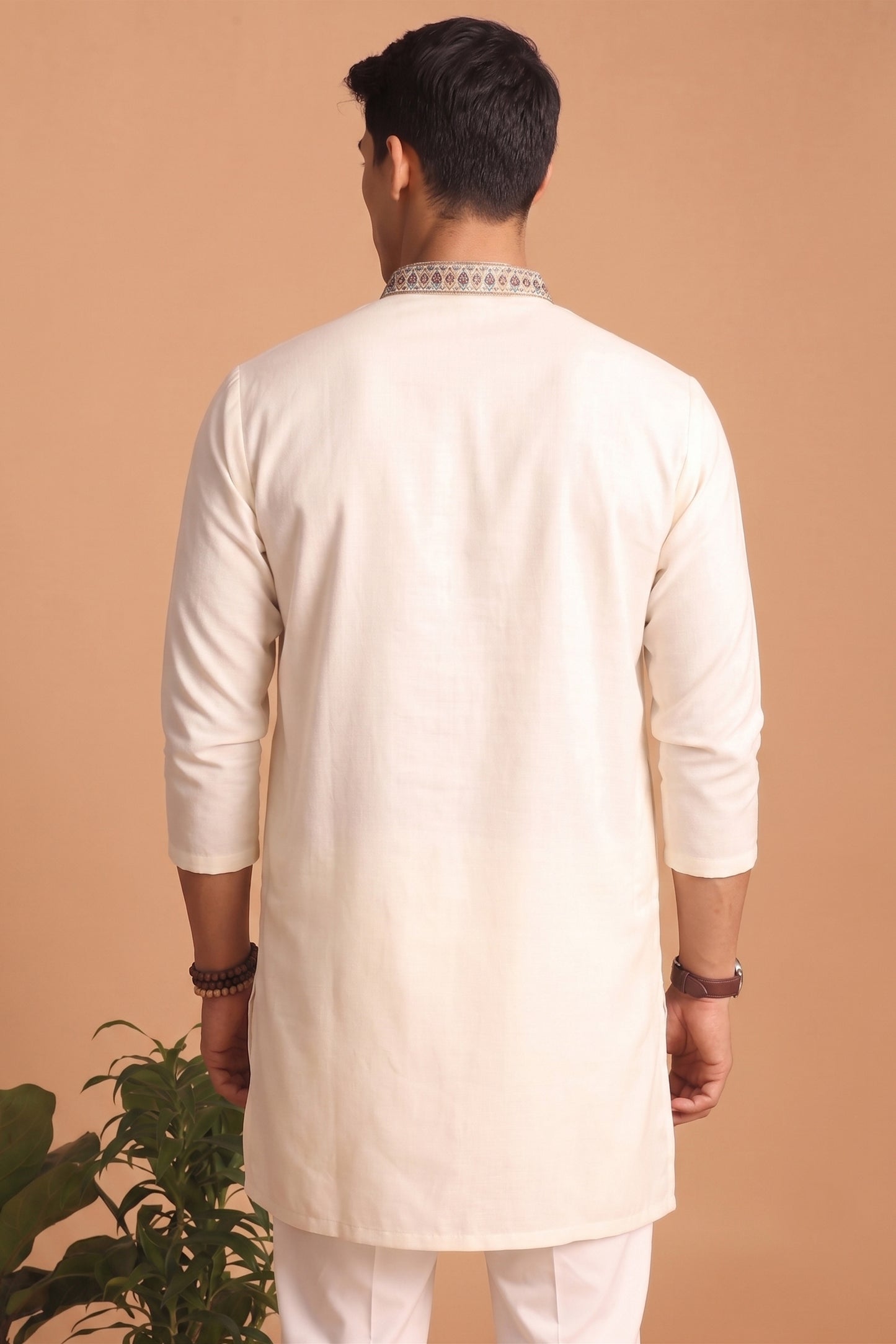 Awesome Off White Lachka Designer Kurta Pyjama Set with Embroidered Work for Wedding