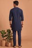 Superb Navy Blue Lachka Designer Kurta Pyjama Set with Embroidered Work for Wedding