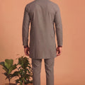 Stunning Grey Lachka Designer Kurta Pyjama Set with Embroidered Work for Wedding