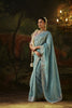 Premium Ice Blue Premium Viscose Zari Embroidery Saree for Women