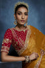 Mustard Yellow Embroidered Designer Saree with Heavy Border