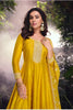 Elegant Mustard Yellow Viscose Jacquard Embroidered Designer Palazzo Suit with Dupatta for Wedding