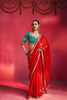 Elegant Red Fancy Soft Silk Saree Thread Embroidery Sequin Work for Women