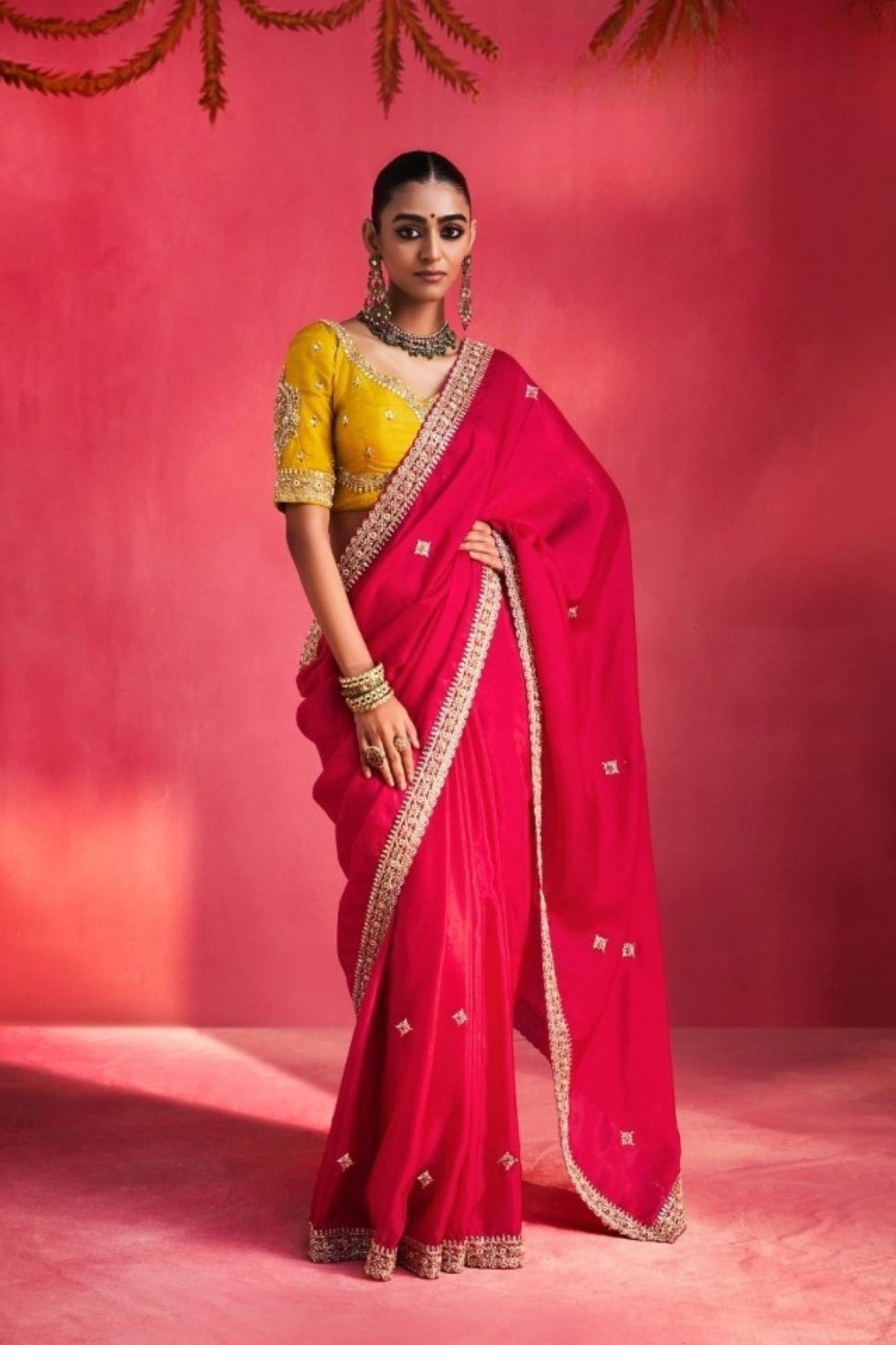 Beautiful Rani Pink Fancy Soft Silk Saree Thread Embroidery Sequin Work for Women