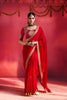 Vibrant Red Fancy Soft Silk Saree Thread Embroidery Sequin Work for Women