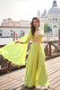 Vibrant Lime Green Viscose Jacquard Silk Palazzo Suit Set Embroidered Silk Blouse