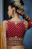 Mustard Yellow Embroidered Designer Saree with Heavy Border
