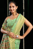 Light Green Woven Soft Silk Saree with Motif Design Contrast Pallu