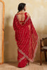 Red Designer Saree Heavy Embroidery Border Sequins Georgette Saree