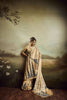  Beige Linen Silk Saree with Abstract Digital Print Designer Tassel Pallu