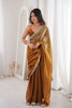 Mustard Gold Organza Silk Saree with Designer Lace Border