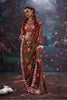 Designer Olive Green Floral Embroidered Saree with Stylish Blouse