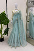 Sky Blue Organza Silk Saree Sequin Embroidered Designer Blouse