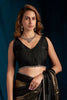 Black Silk Saree with Gold Silver Zari Designer Party Wear Saree