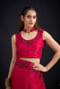 Rani Pink Embroidered Silk Saree with Designer Blouse