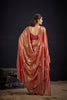 Copper Orange Tissue Silk Saree with Gold Zari Polka Butti Design