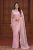 Pink Sequins Embroidered Net Saree with Designer Blouse