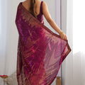 Designer Wine Colour Georgette Saree Party Wear