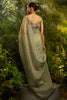 Sage Green Crushed Tissue Saree with Designer Printed Blouse