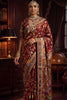 Maroon Banarasi Silk Saree Floral Zari Weaving and Designer Border