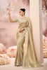 Champagne Gold Silk Saree with Shimmering Embroidered Border
