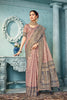 Dusty Pink Banarasi Silk Saree with Rich Traditional Border