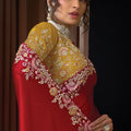 Luxury Red Designer Saree with Heavy Embroidery Stone Work