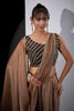 Brown Satin Silk Saree with Designer Border and Blouse