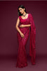Designer Wine Pink Style Georgette Sequin Saree with Blouse