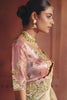 Cream Gold Silk Bridal Saree with Heavy Zari Embroidery Designer Blouse