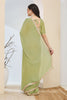 Pastel Green Designer Saree Embroidered Border Ready To Wear