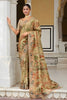 Designer Multicolour Printed Silk Saree with Heavy Embroidered Border