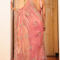 Pink Silk Saree with Heavy Designer Blouse Party Wear